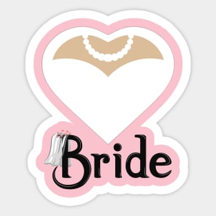 Bride T-Shirt Bride With Bow Tie Tee Shirt Bachelor Party T-Shirt Sticker